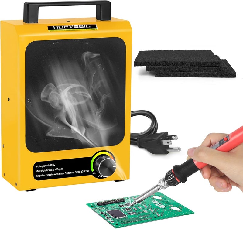 NOEVSBIG Fume Extractor, Adjustable Suction Power Solder Fume Extractor with 4 Carbon Filters, Soldering Fan for Soldering, Stained Glass, Laser Engraving, and DIY Projects - Image 1